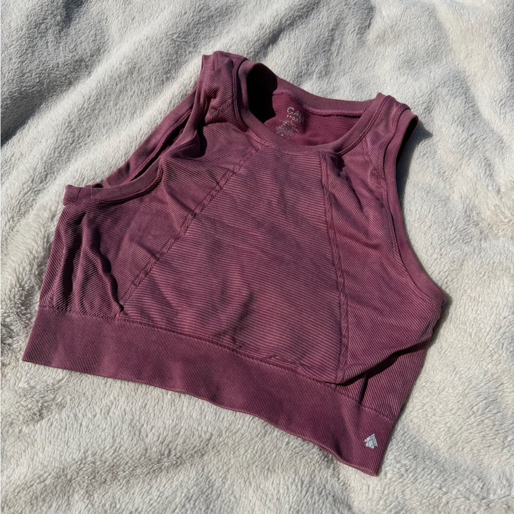 High Neck Cropped Sports Tank